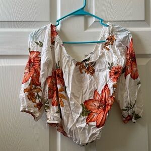 Forever 21 coral floral top